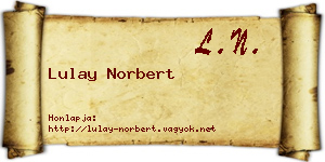 Lulay Norbert névjegykártya